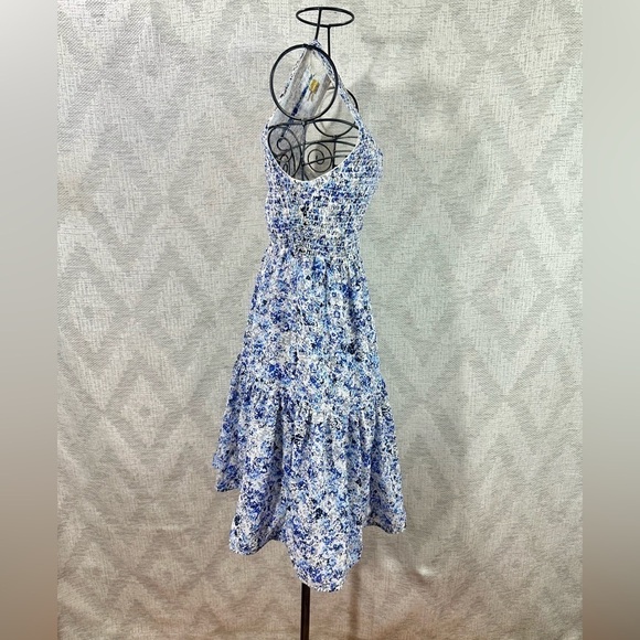 Princess Vera Wang blue floral smocked mini dress size XS - Picture 4 of 6